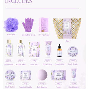 Gift Set Lavender Scented Spa Bath Collection - 15 Pieces by Livingandhome