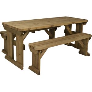 Wooden Picnic Table and Bench Set by Arbor Garden Solutions
