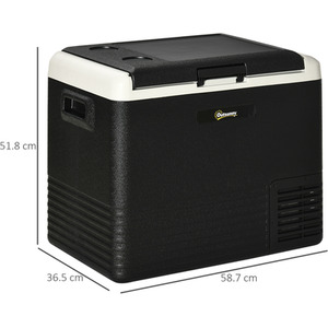 Outsunny Car Refrigerator, Portable Car Fridge Freezer - Grey and Black - 50L / 51.8cm by Outsunny