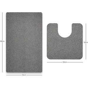 PVC Spaghetti Bath Mat and Pedestal Set - Grey by Nicoman