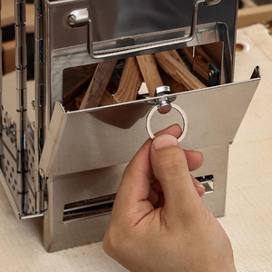 Portable Wood Burning Camping Stove - Silver