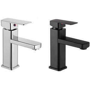 Square Weighted Bathroom Faucet - Black