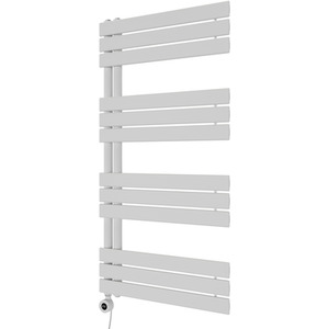 Lola Open Electric Designer Towel Radiator - WHITE / 60cm by Agadon
