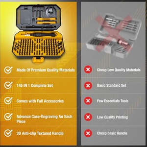 145 in 1 Screwdriver Set - Black