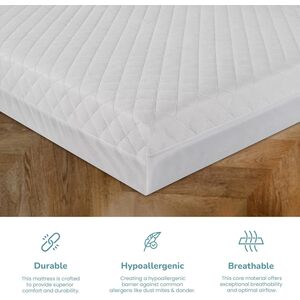 MotherPlus ECO Cot Bed Mattress (120x60x13cm) - White by MotherPlus