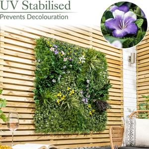 Artificial Spring Bloom Living Wall 4Pc - Green by Christow