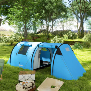 Outsunny 2 Room Camping Tent for 3-4 Man, 3000mm Waterproof by Outsunny