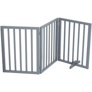 WhiskerJoy Wooden Foldable Pet Gate - Grey / 139cm by WhiskerJoy