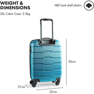 Hard Shell Cabin Suitcase - Teal by VonHaus