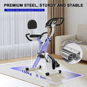 3 In 1 Folding Exercise Bike with 8-Level Adjustable Resistance - White