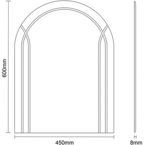 Soho Diamond Cut Arched Frameless Bathroom Mirror - Silver by Showerdrape