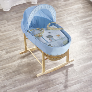 Tiny Ted Blue Moses Basket - Blue by Kinder Valley