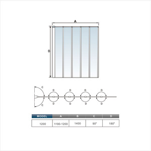Black Framed Folding Bath Screen - Matt Black / 18.5kg by AicaBathroom