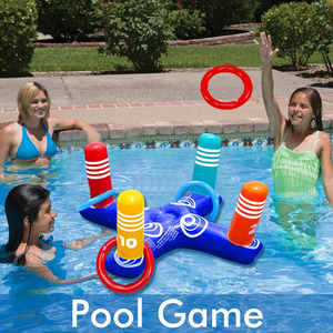 Inflatable Ring Toss Water Game for Pools - blue
