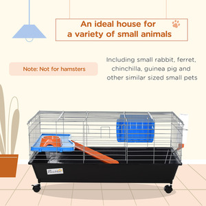 Pawhut Small Animal Cage Hutch - Black by Pawhut