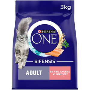 Purina ONE Adult Dry Cat Food - 3kg / Salmon and Whole Grains by Purina ONE