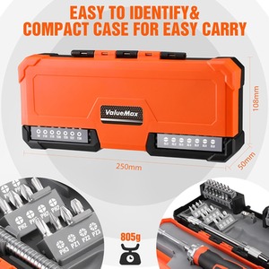 Multi Bit Screwdriver Set with Ratchet - Orange