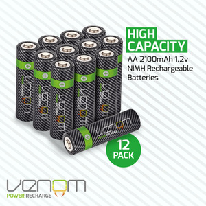 Venom Rechargeable AA Batteries - High Capacity 2100mAh by Venom