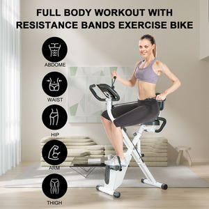 3 In 1 Folding Exercise Bike with 8-Level Adjustable Resistance - White