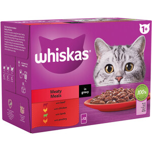 Whiskas 1+ Pouches in Gravy - Meaty Meals by Whiskas