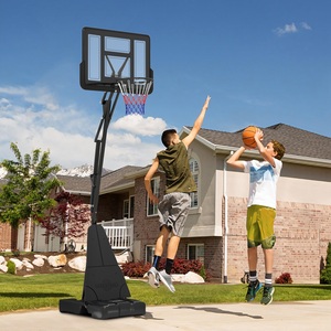2.45-3.05m Adjustable Basketball Hoop and Stand with Wheels - Black by SPORTNOW