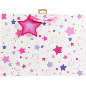 Starry XL Shopper Gift Bag - Pink