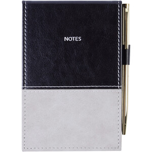 Black & Grey Stitched Pocket Notepad and Pen