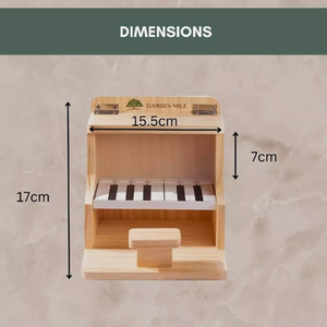 Hanging Wooden Bird Feeder Piano - Brown by Garden Mile