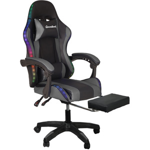 Premium LED Gaming Chair with Footrest - Grey by Groundlevel