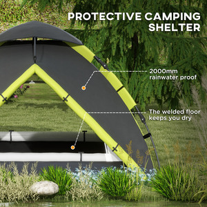 Outsunny 3-4 Man Camping Tent, Quick Setup Family Tent by Outsunny