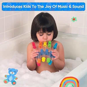 5Pcs Bath Flutes Toy Set - Blue, Red, Green, Orange, Yellow