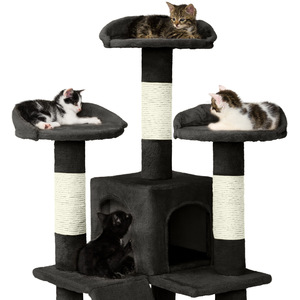 Cat Tree Scratching Post Mogli - Black by tectake