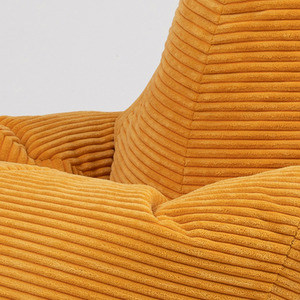 icon Dalton Gaming Bean Bag Chair and Footstool, Corduroy - Ochre Yellow by icon