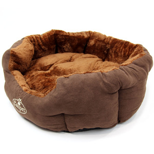 Deluxe Faux Fur Dog Bed in Chocolate Brown - Brown / M by Actiaspet