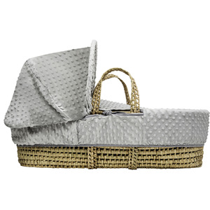 Grey Dimple Moses Basket Bedding Set by Kinder Valley