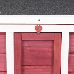 PawHut Wooden Pet Hutch Small Animal House - Red by PawHut