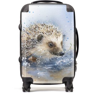 Hedgehog Watercolour Suitcase - Yellow / 52l by Warren Reed - Designer