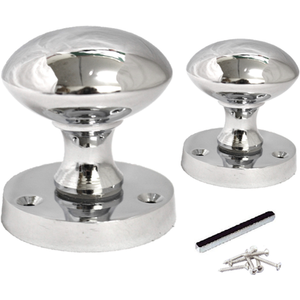 Door Knobs Round Victorian Mortice Knob Sprung - Chrome Polished 56mm - Silver by Betley Butterfly