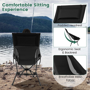 Outdoor Camping Chair - Black by Costway