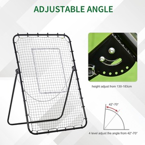 HOMCOM Foldable Football Rebounder Net Adjustable Angles - Black by HOMCOM