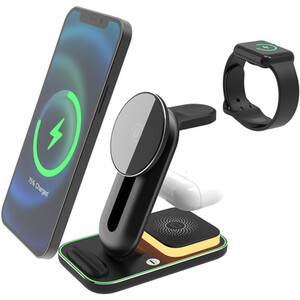 4 in 1 Wireless Charging Stand - Black