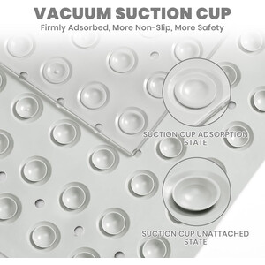 Bath Mat With Suction Cup Drainage Holes