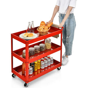 3-Tier Tool Trolley Utility Cart - Red by GAINOOM