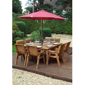 Charles Taylor Eight Seater Bench and Chairs with Accessories - Burgundy by Charles Taylor