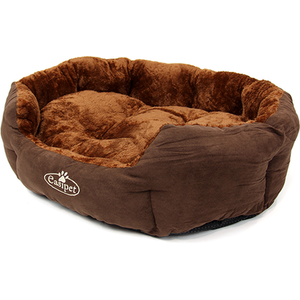 Deluxe Faux Fur Dog Bed in Chocolate Brown - Brown / L by Actiaspet