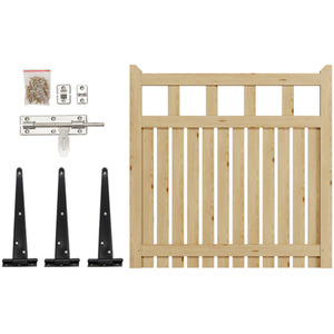 Spruce Wood Garden Fence Gate with Raised Sides by Livingandhome