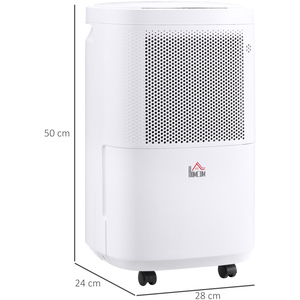 HOMCOM Portable Dehumidifier with WiFi Smart App Control - White, Black by HOMCOM