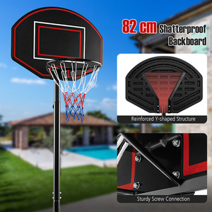 Basketball Hoop Basketball Goal System - Black by Costway