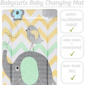 Baby Changing Mat - Elephant Chevron With Green / Elephant Chevron With Green by Babycurls