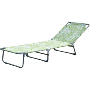 Tropical Leaf Sun Lounger - Green and White by Outdoor Essentials